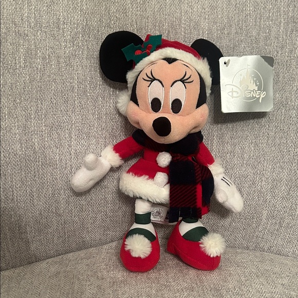 Disney Other - Disney Christmas Minnie Mouse Festive Plush in Red and White